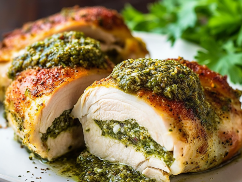 Pesto Stuffed Baked Chicken Breast Recipe