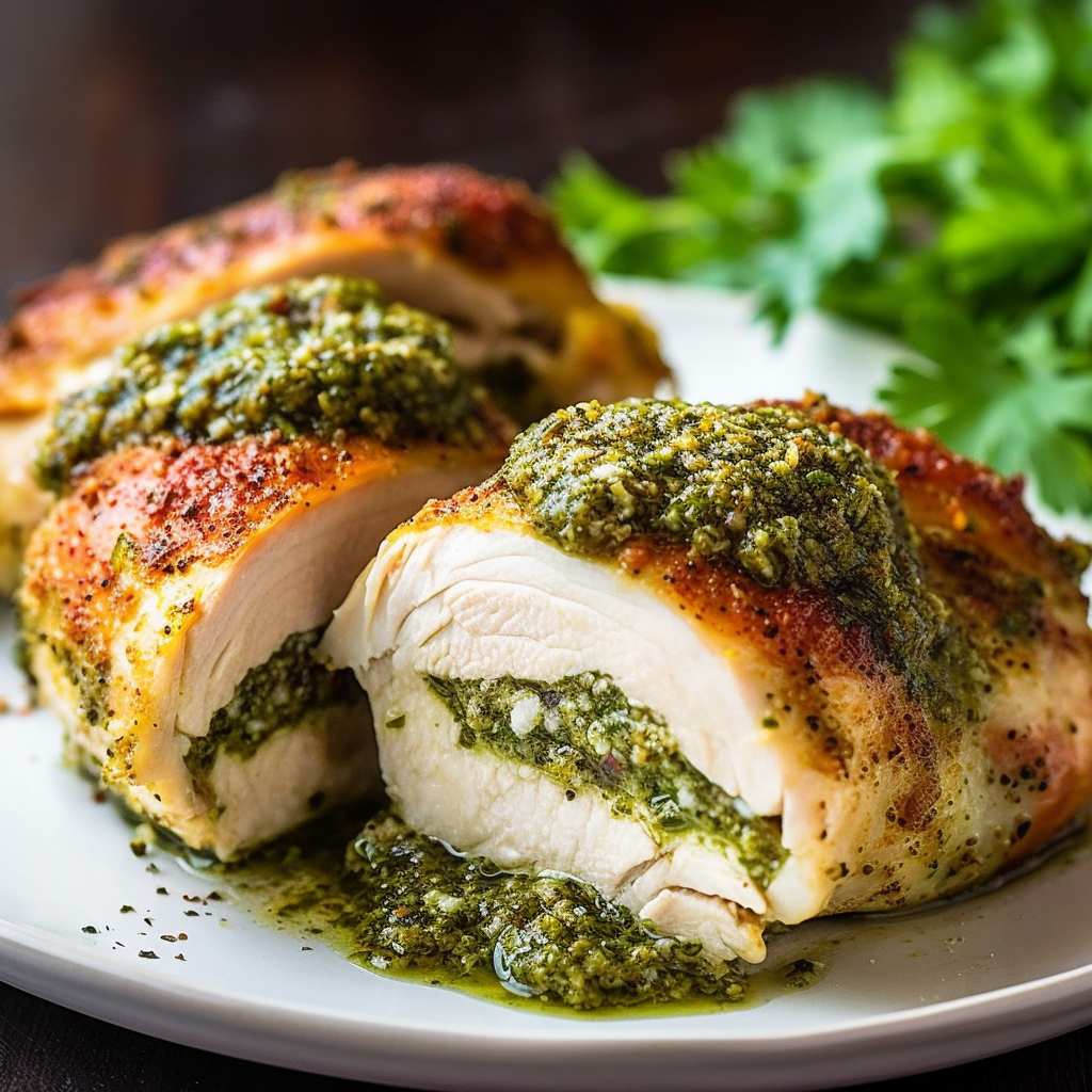 Pesto Stuffed Baked Chicken Breast Recipe