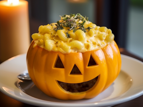 Pumpkin-Shaped Mac and Cheese