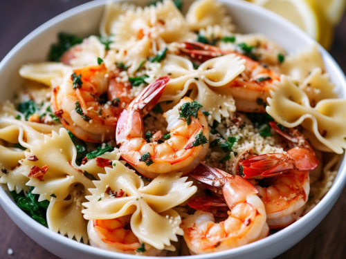 Recipe Name Bow Tie Pasta with Lemon Garlic Shrimp