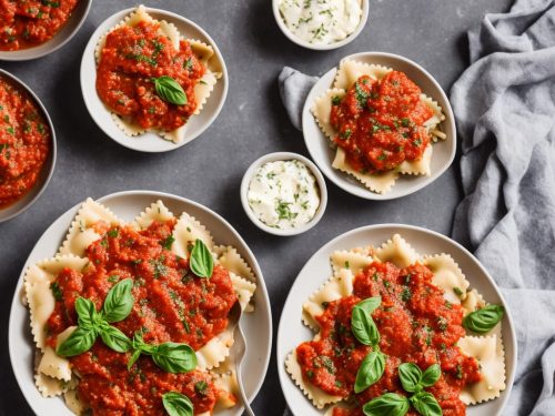 Ricotta and Herb Ravioli with Marinara Sauce Recipe