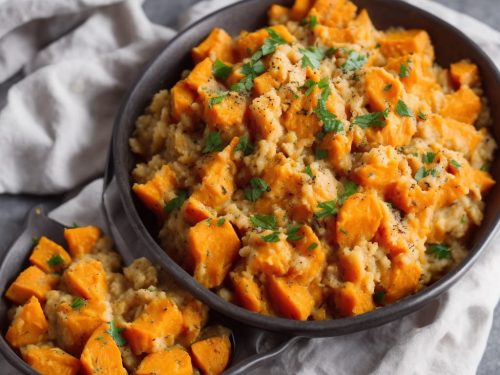 Roasted Garlic Mashed Sweet Potatoes Recipe