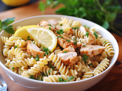 Rotini Pasta with Lemon Herb Chicken Recipe