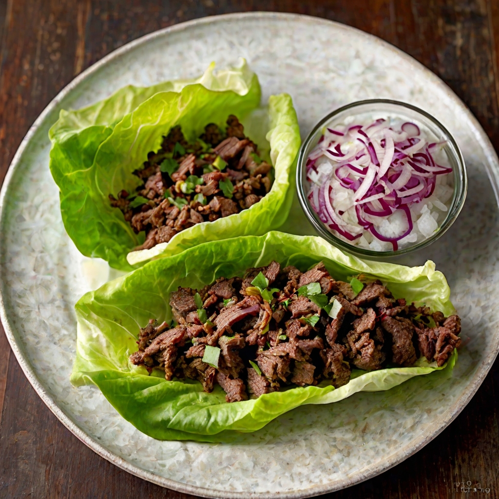 Shaved Beef Lettuce Wraps