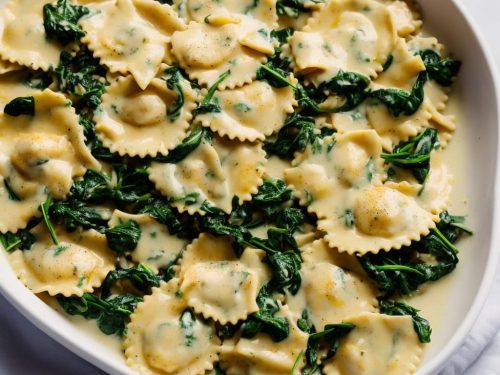 Shrimp and Spinach Ravioli with Lemon Cream Sauce Recipe