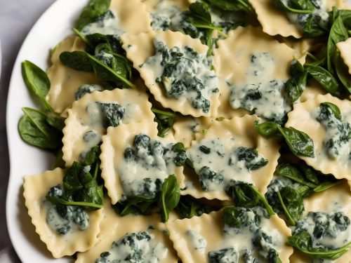 Spinach and Walnut Ravioli with Gorgonzola Cream Sauce Recipe