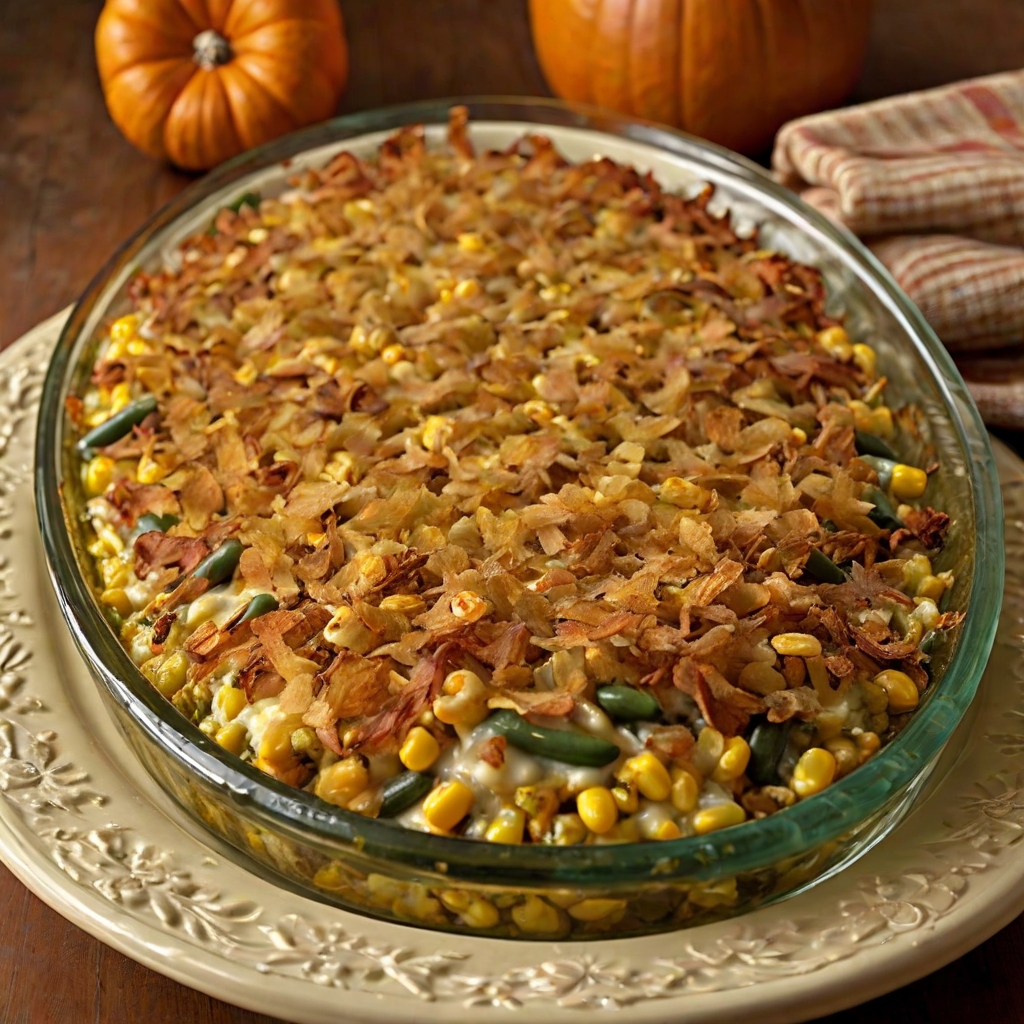 Thanksgiving Corn and Green Bean Casserole