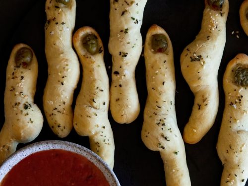 Vegan Halloween Witch Finger Breadsticks Recipe