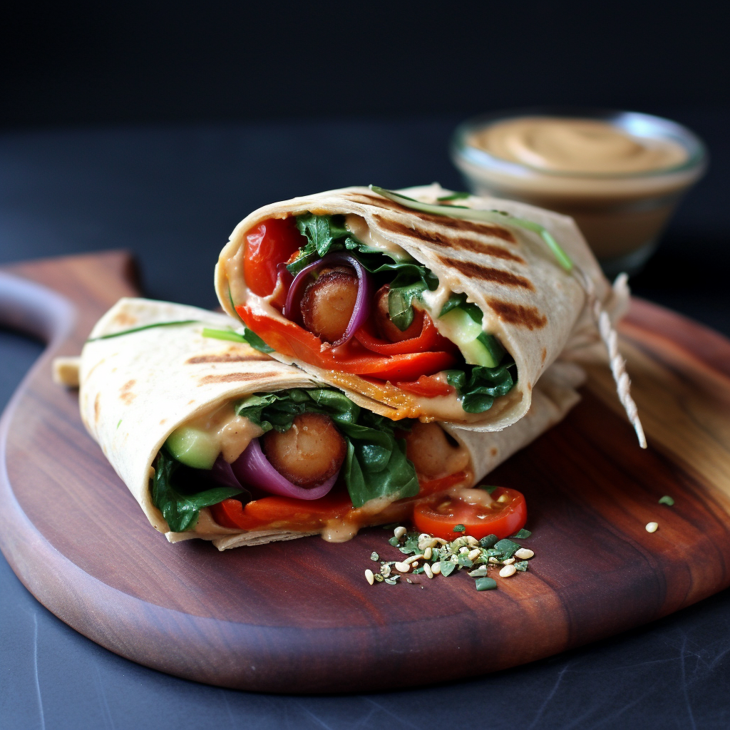 Vegetarian Hummus and Veggie Wrap