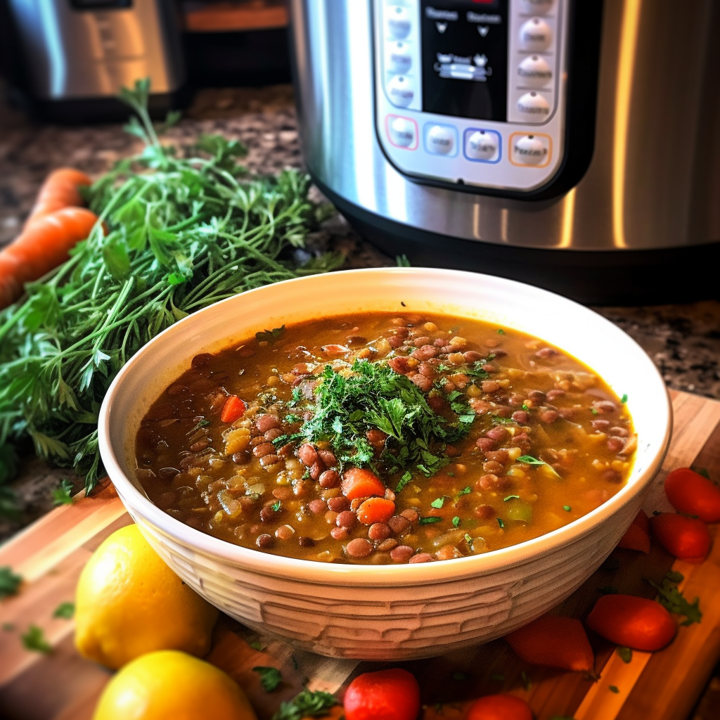 Vegetarian Instant Pot Lentil Soup Recipe