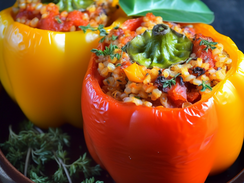 Vegetarian Stuffed Bell Pepper Casserole Recipe