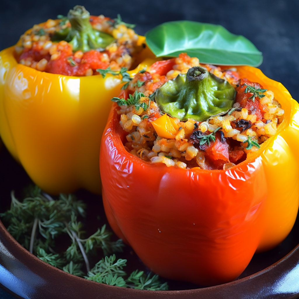 Vegetarian Stuffed Bell Pepper Casserole Recipe