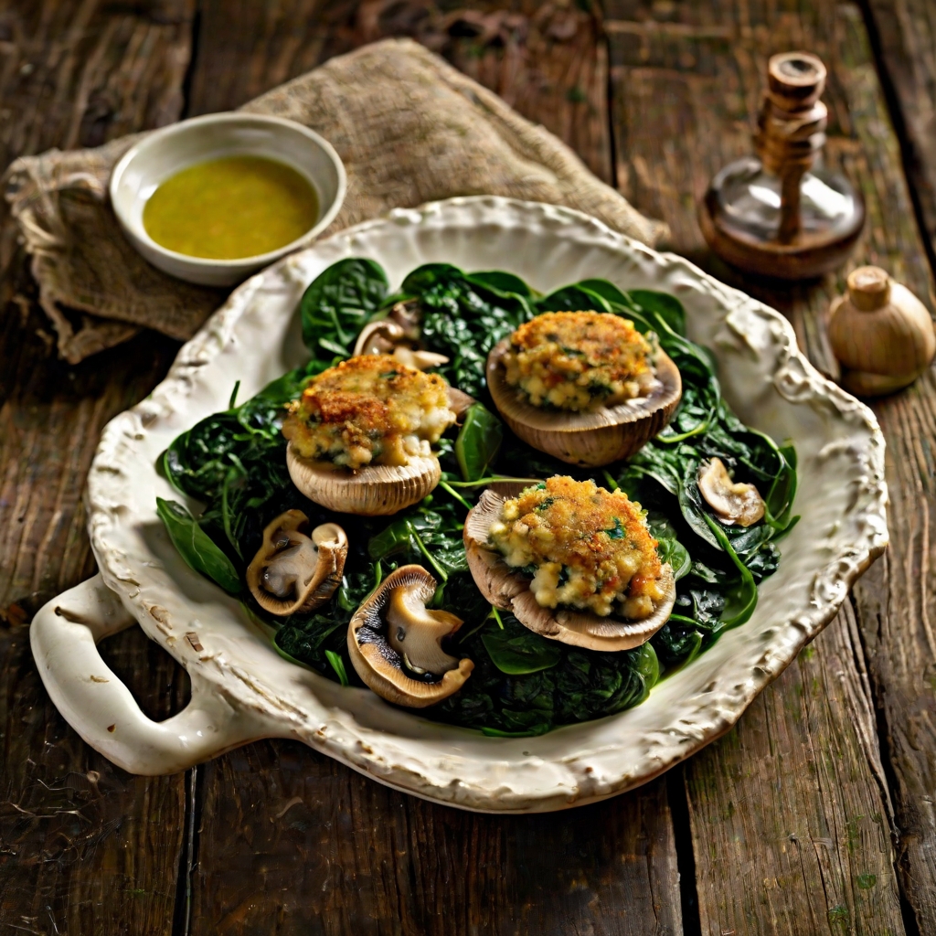 Walleye and Spinach Stuffed Mushrooms Recipe