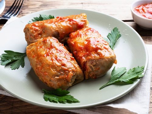 Ground Pork and Cabbage Rolls