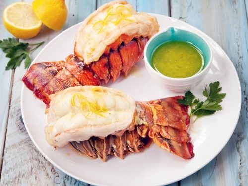 Air Fryer Lobster Tails with Lemon-Garlic Butter