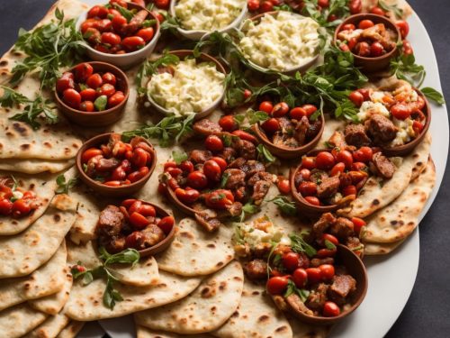 Antipasti Platter with Homemade Flatbreads