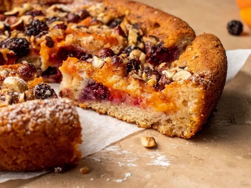 Apricot & Raspberry Buckle