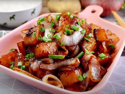 Asian-style Baked Onions, Potatoes & Sweet Potatoes