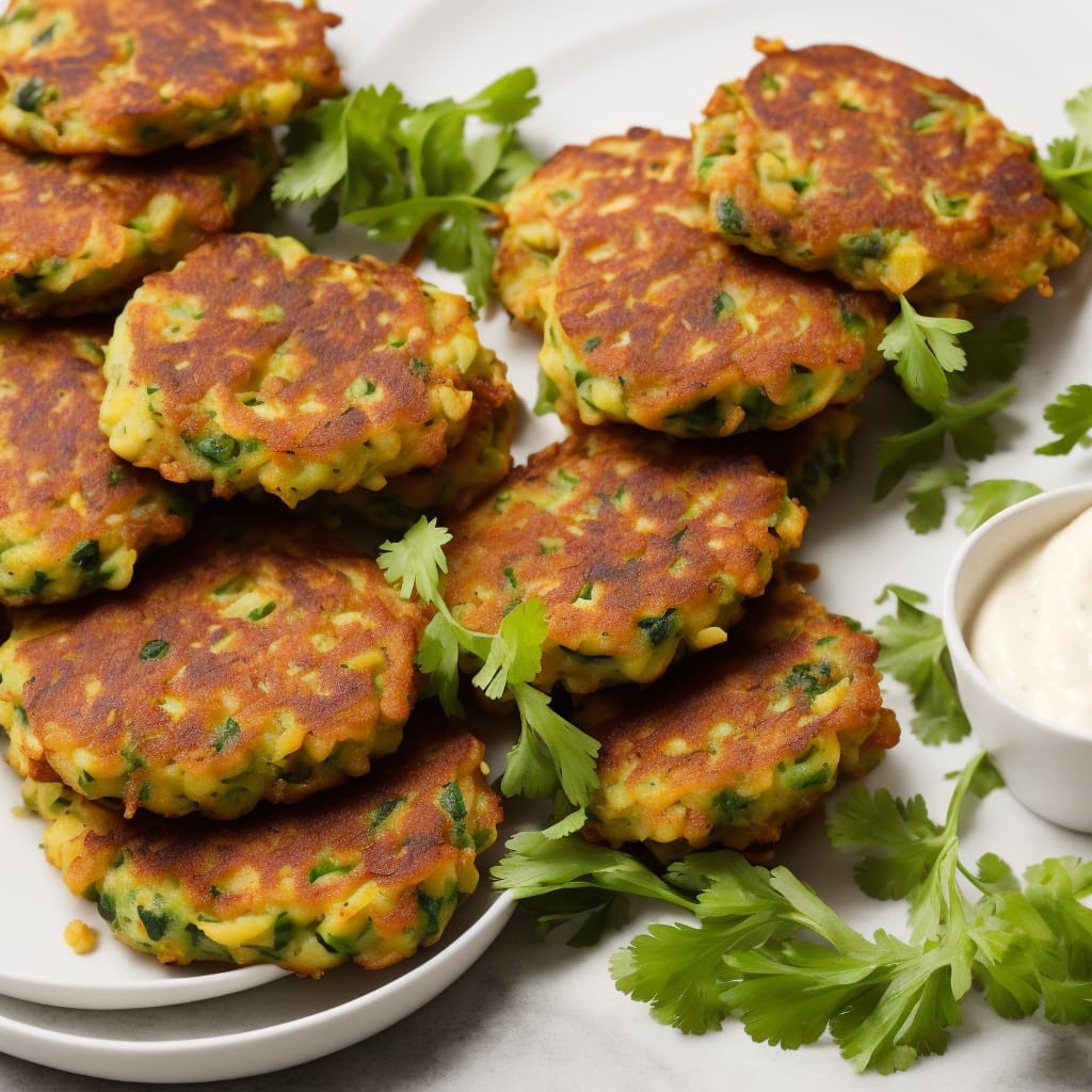 Asparagus & Courgette Fritters with Fresh Tomato & Ginger Chutney