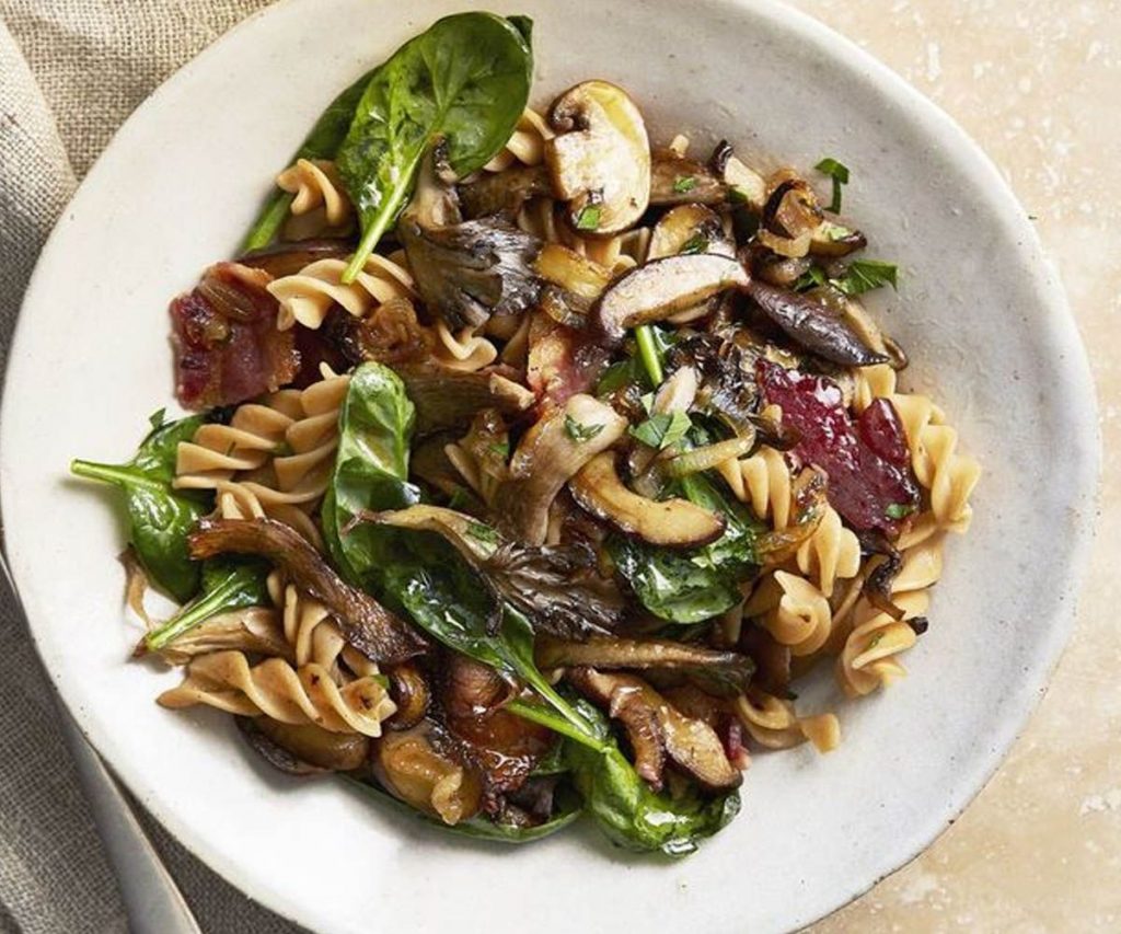 Aubergine, Chilli & Bacon Pasta