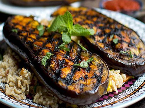 Aubergine & Hummus Grills