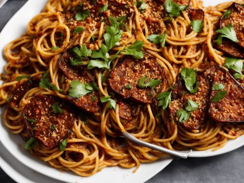 Aubergine Milanese with Spaghetti