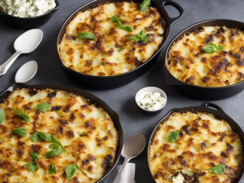 Aubergine, Potato & Goat's Cheese Gratin