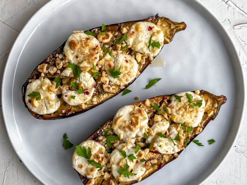 Aubergine Timbales with Goat's Cheese