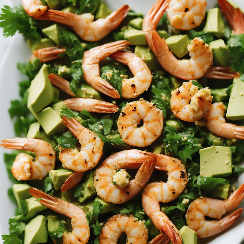 Avocado Prawns in Wasabi Dressing