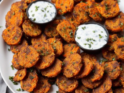 Baked Carrot & Nigella Seed Bhajis with Raita