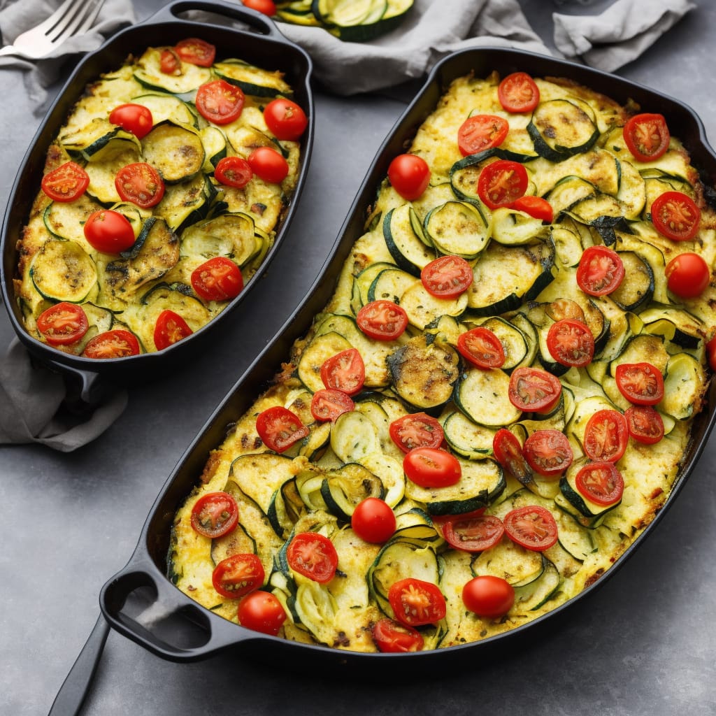 Baked courgette & tomato gratin