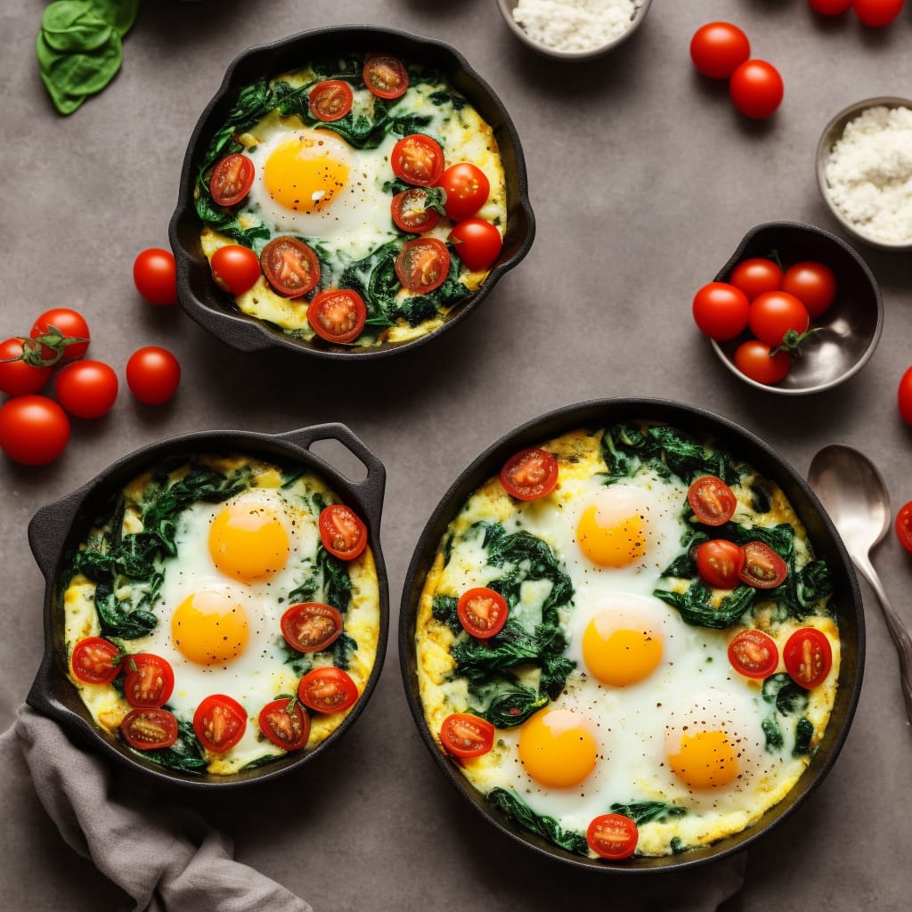 Baked Eggs with Spinach & Tomato