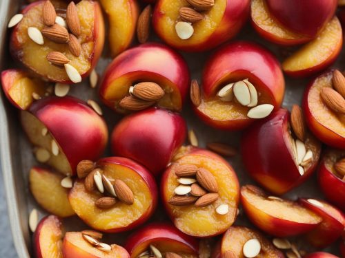 Baked Nectarines with Almonds & Marsala