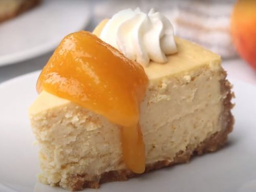 Baked Peach Cheesecake