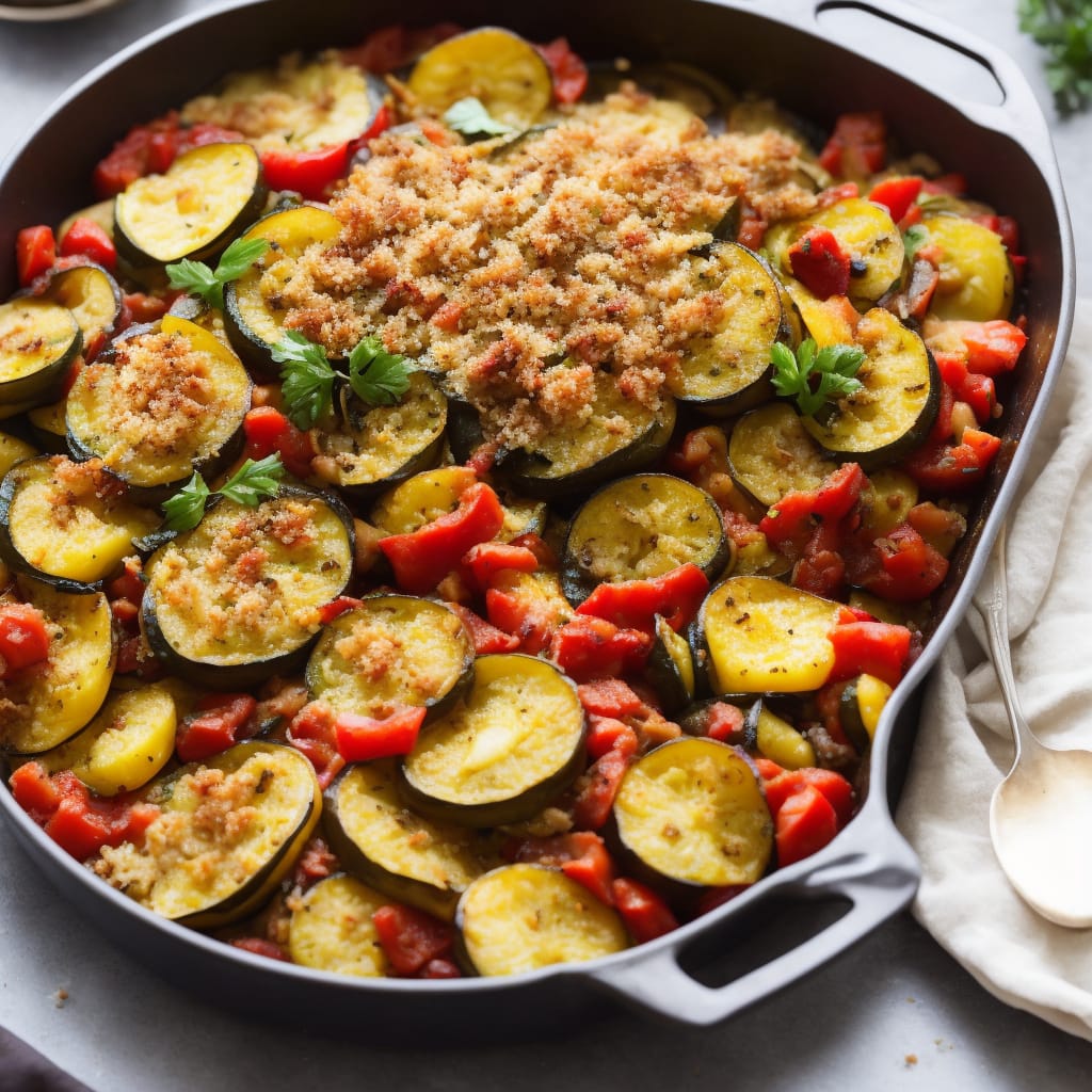 Baked Ratatouille with Lemon Breadcrumbs