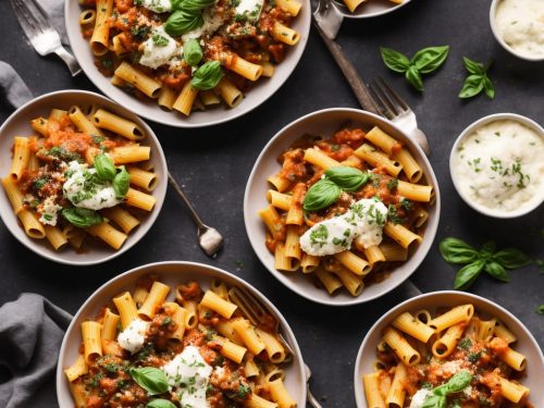 Baked Rigatoni with Aubergine & Mozzarella