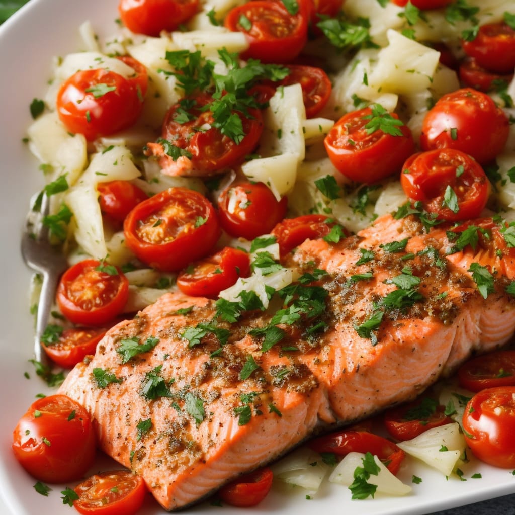 Baked Salmon with Fennel & Tomatoes