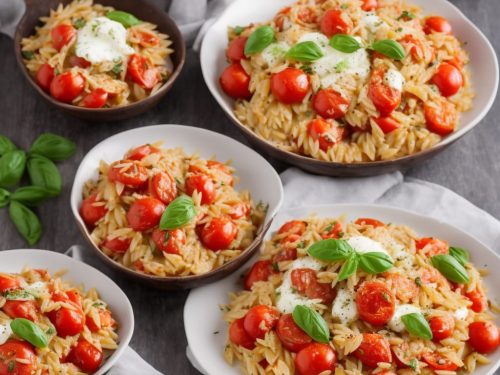 Baked Tomato & Mozzarella Orzo