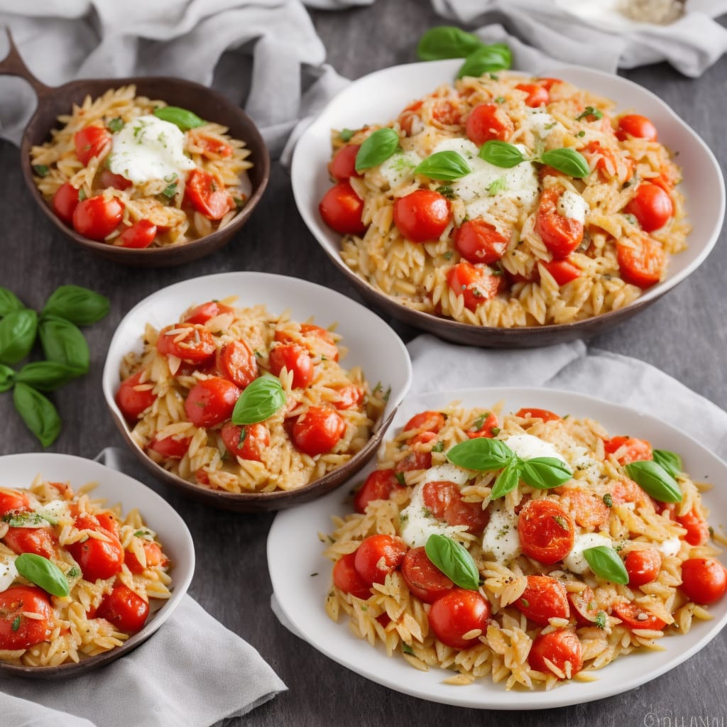 Baked Tomato & Mozzarella Orzo