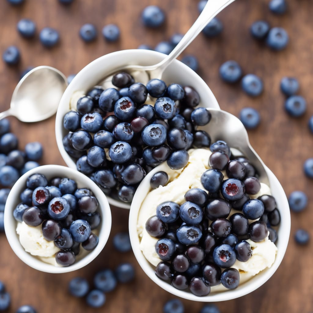 Balsamic Blueberries with Vanilla Ice Cream