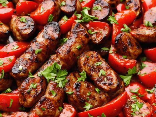 Balsamic Roasted Sausages with Red Veg