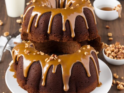 Banana & Choc Bundt Cake with Peanut Caramel Drizzle