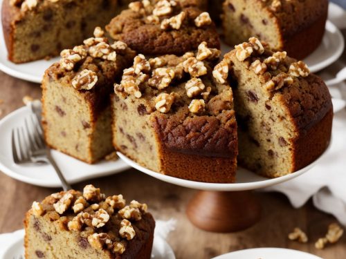 Banana Date Cake with Walnut & Honey Glaze