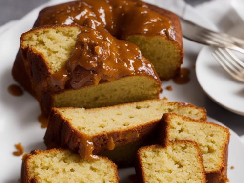 Banana Pound Cake With Caramel Glaze