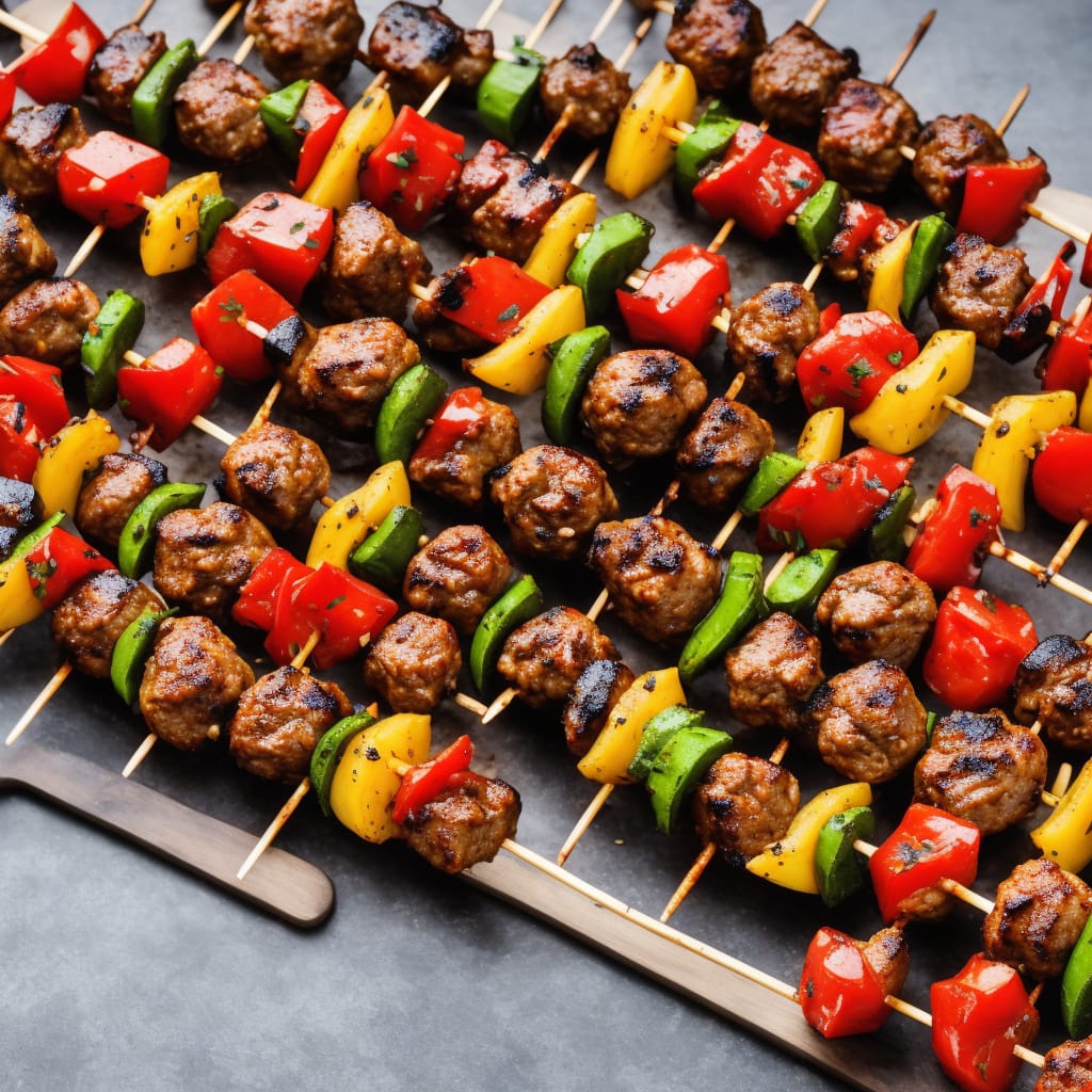 Barbecued Meatball Kebabs