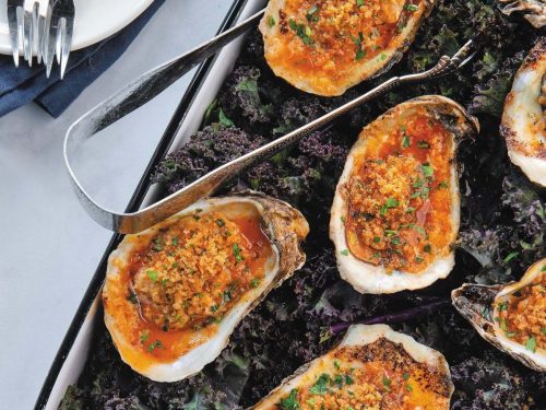 Barbecued Oysters with Garlic, Paprika & Parmesan Butter