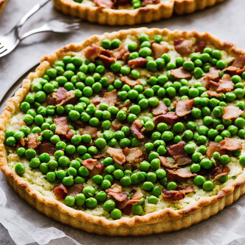 Basil, Pea & Pancetta Tart