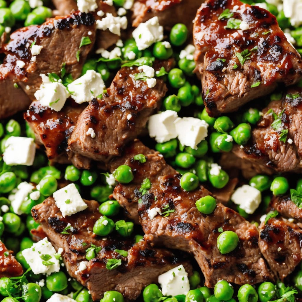 BBQ Lamb with Peas, Mint & Feta