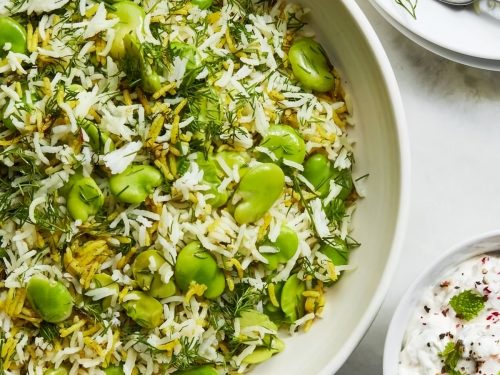 Bean & Dill Pilaf with Garlicky Yogurt