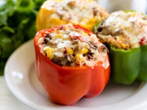 Beef and Rice Stuffed Bell Peppers